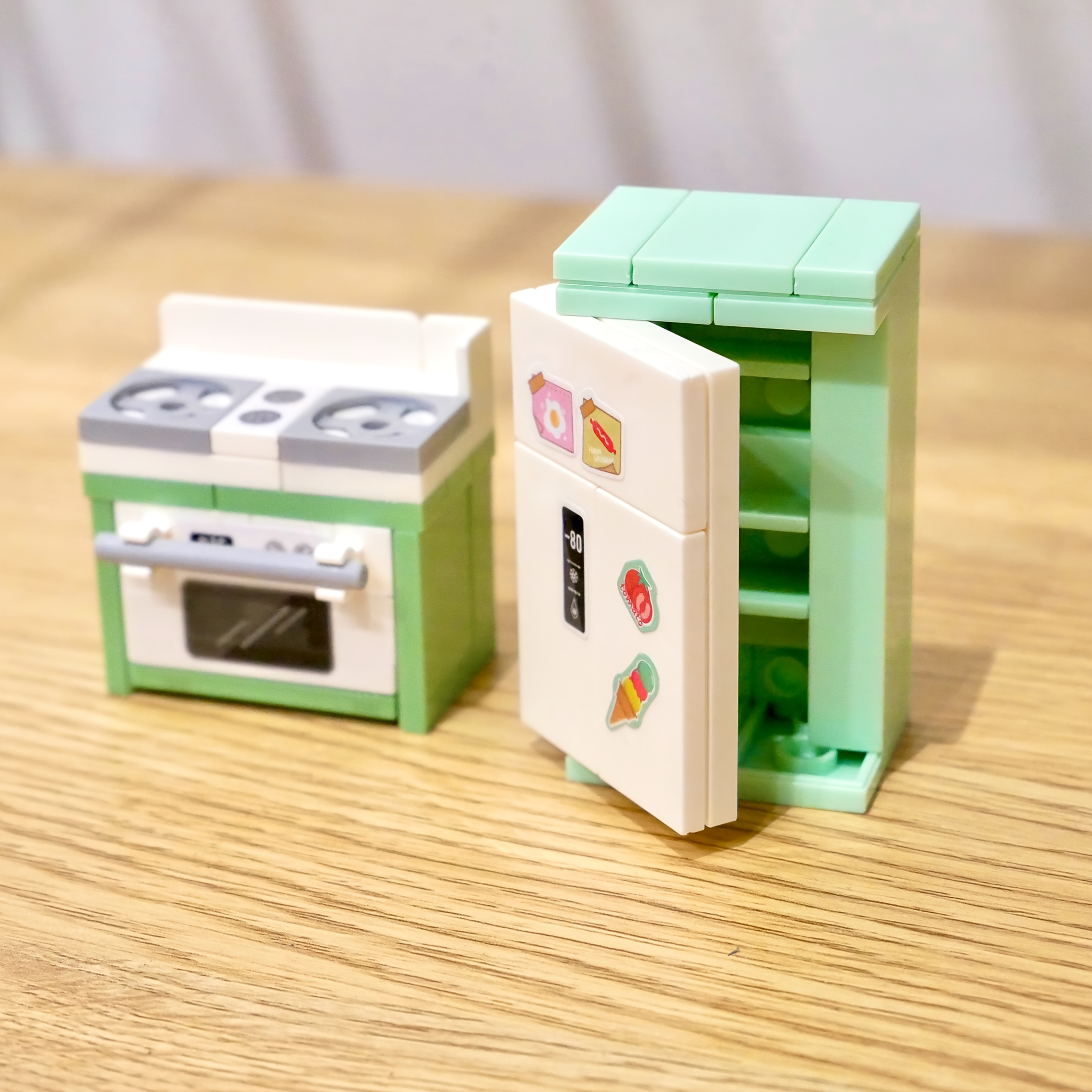 Miniature Kitchen Furniture Building Blocks Set